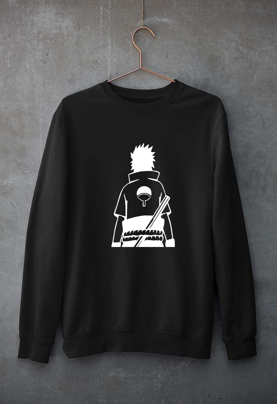 Sasuke Uchiha Unisex Sweatshirt for Men/Women-S(40 Inches)-Black-Ektarfa.online