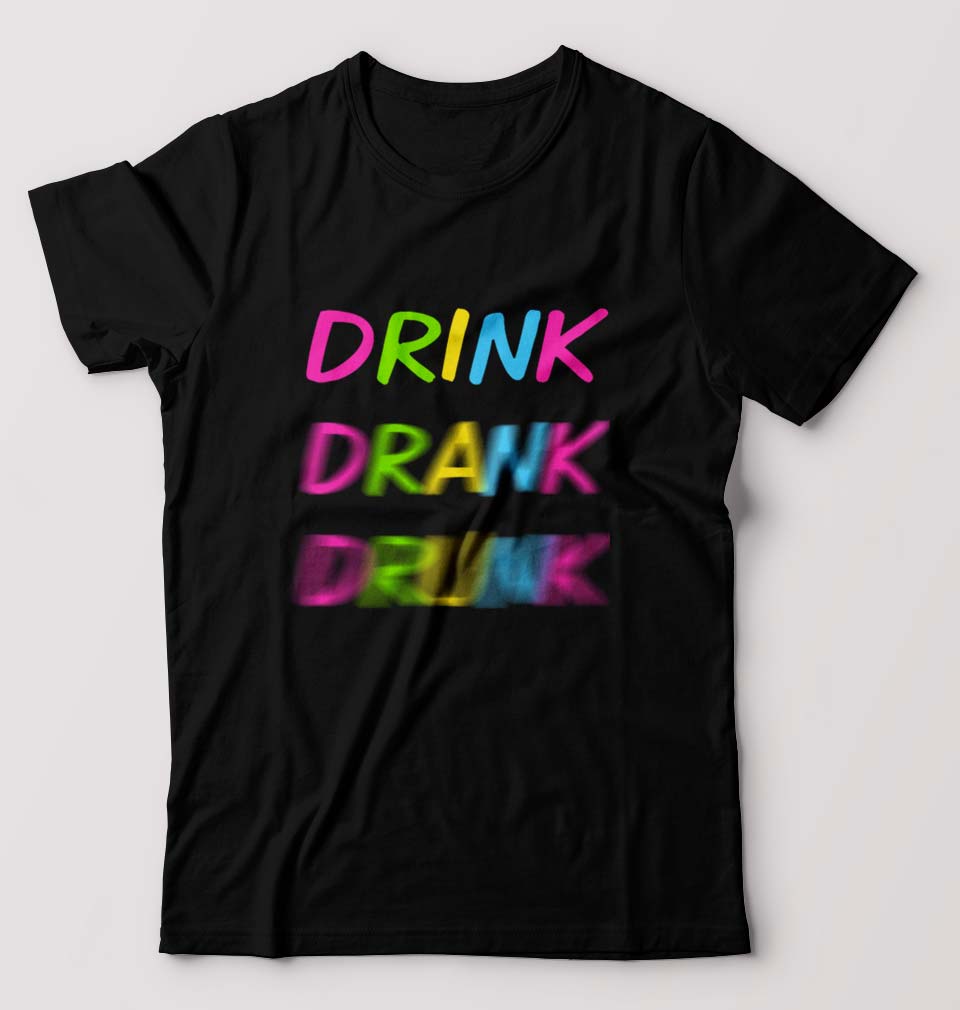 Drink Alcoholic T-Shirt for Men-Black-Ektarfa.online