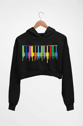Piano Crop HOODIE FOR WOMEN-Black-Ektarfa.online