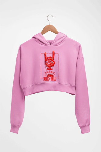 Rock & Roll Crop HOODIE FOR WOMEN-Light Baby Pink-Ektarfa.online