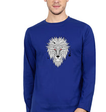 Load image into Gallery viewer, Lion Full Sleeves T-Shirt for Men-S(38 Inches)-Royal Blue-Ektarfa.online
