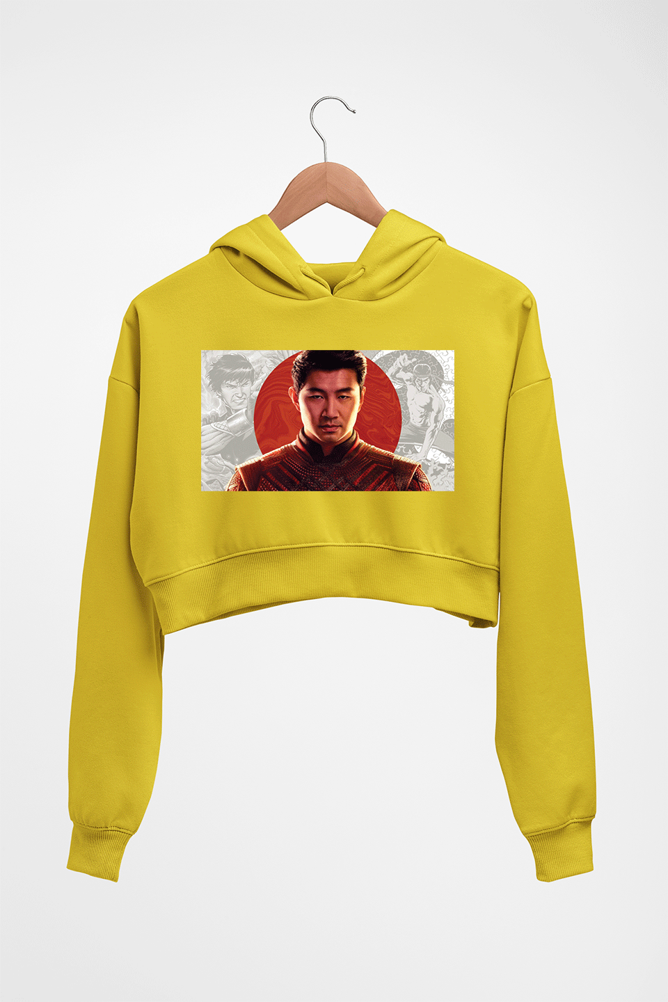 Shang-Chi Crop HOODIE FOR WOMEN-Mustard Yellow-Ektarfa.online