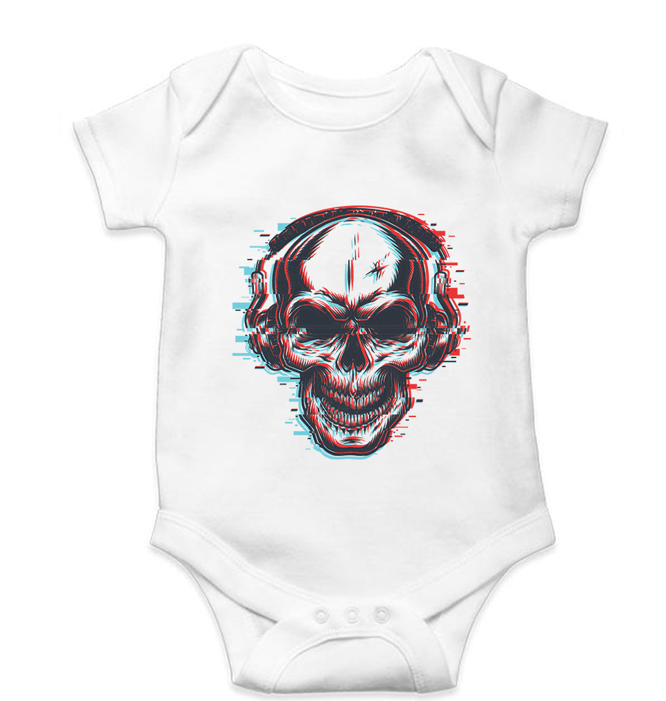 Skull Kids Romper For Baby Boy/Girl-0-5 Months(18 Inches)-White-Ektarfa.online