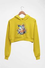Load image into Gallery viewer, Tiger Crop HOODIE FOR WOMEN-Mustard Yellow-Ektarfa.online

