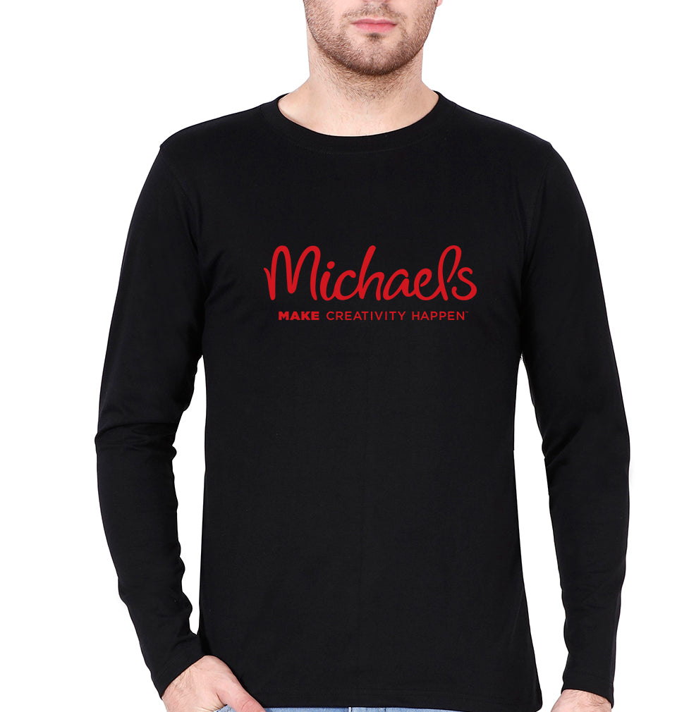 Michaels Full Sleeves T-Shirt for Men-S(38 Inches)-Black-Ektarfa.online