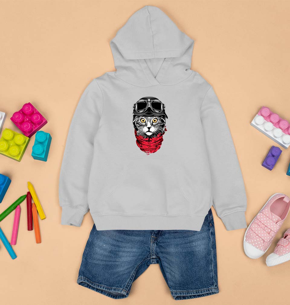 Cat Kids Hoodie for Boy/Girl-Grey-Ektarfa.online