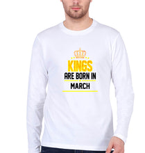 Load image into Gallery viewer, Kings Are Born In March Full Sleeves T-Shirt for Men-White-Ektarfa.online
