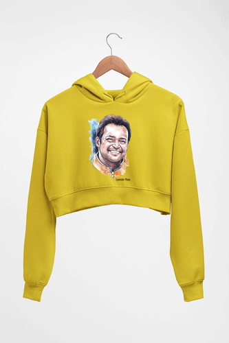 Leander Paes Crop HOODIE FOR WOMEN-Mustard Yellow-Ektarfa.online