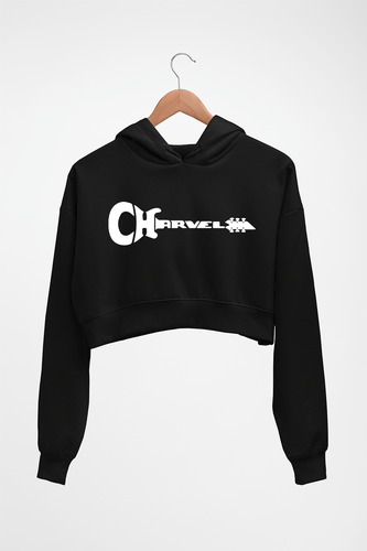 Charvel Guitar Crop HOODIE FOR WOMEN-Black-Ektarfa.online