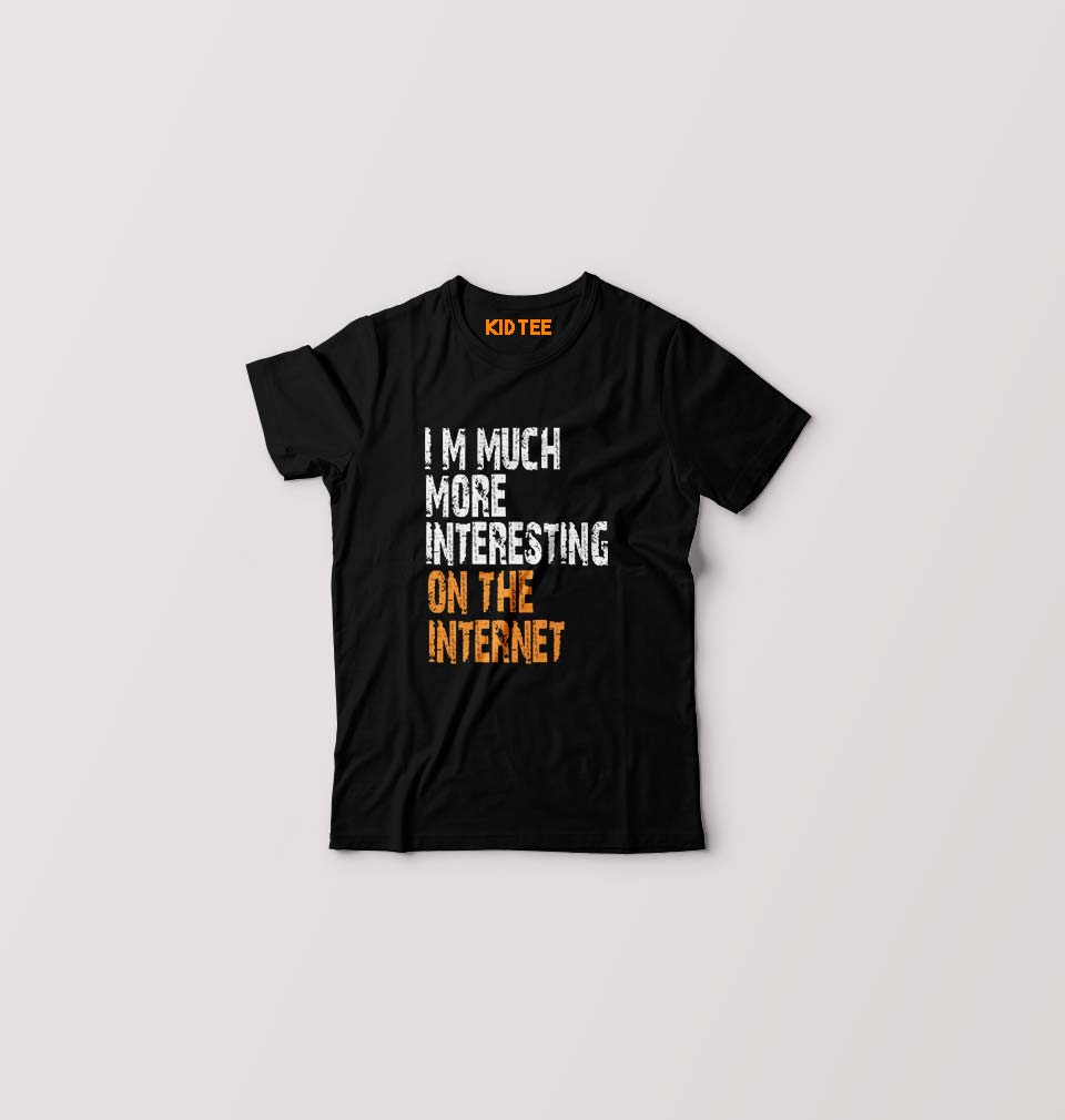 Internet Funny Kids T-Shirt for Boy/Girl-Black-Ektarfa.online