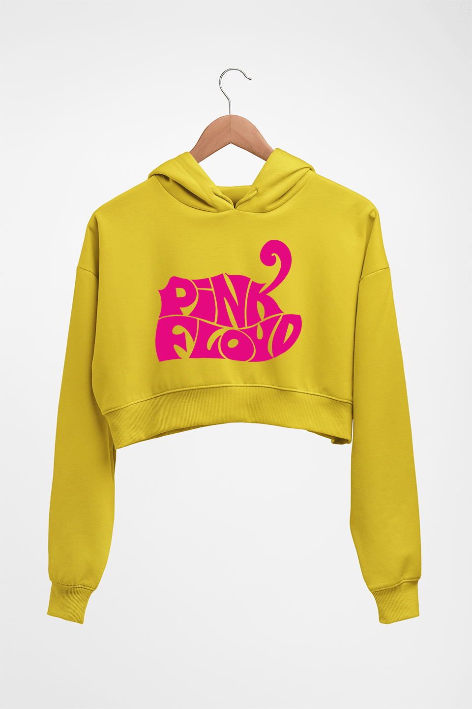 Pink Floyd Crop HOODIE FOR WOMEN-Mustard Yellow-Ektarfa.online