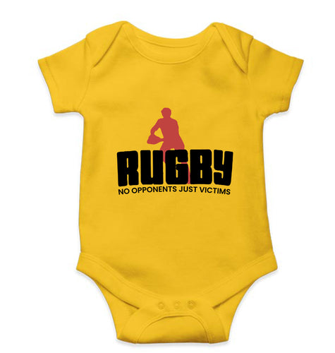 Rugby Kids Romper For Baby Boy/Girl-0-5 Months(18 Inches)-Yellow-Ektarfa.online