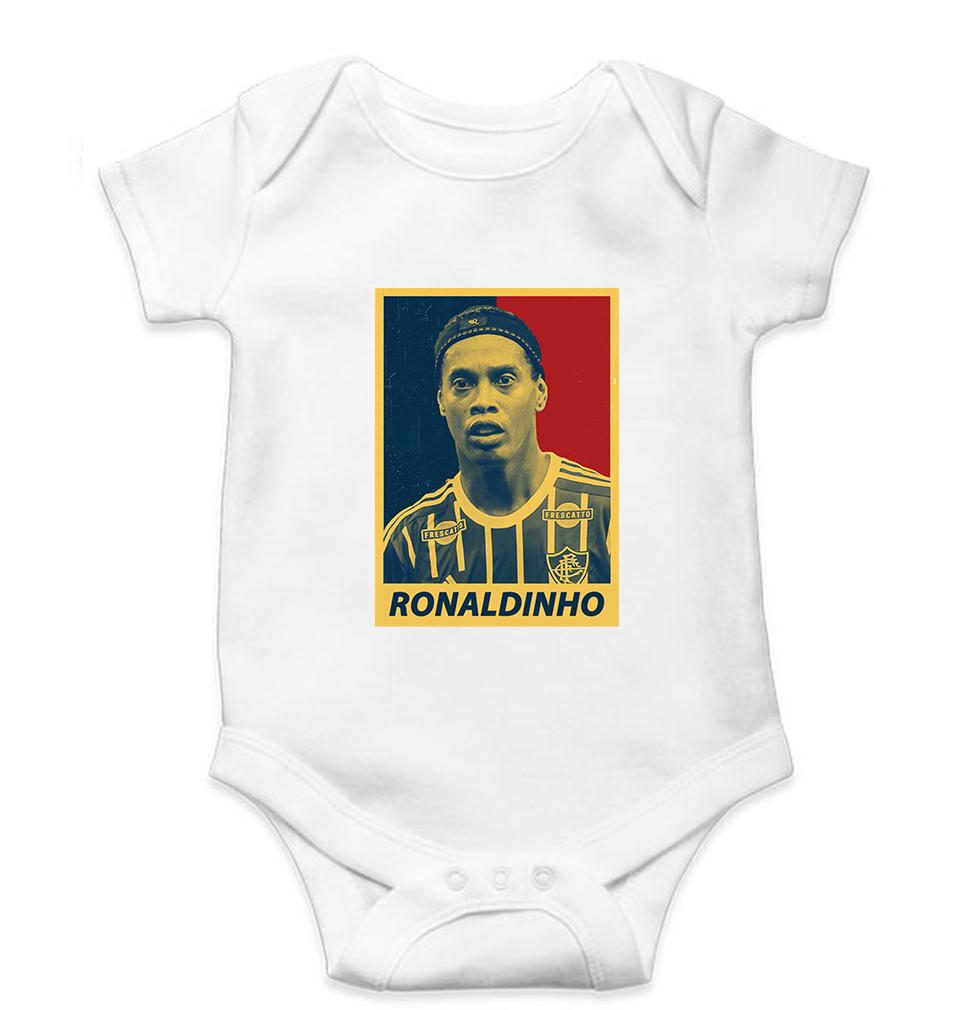 Ronaldinho Kids Romper For Baby Boy/Girl-0-5 Months(18 Inches)-White-Ektarfa.online
