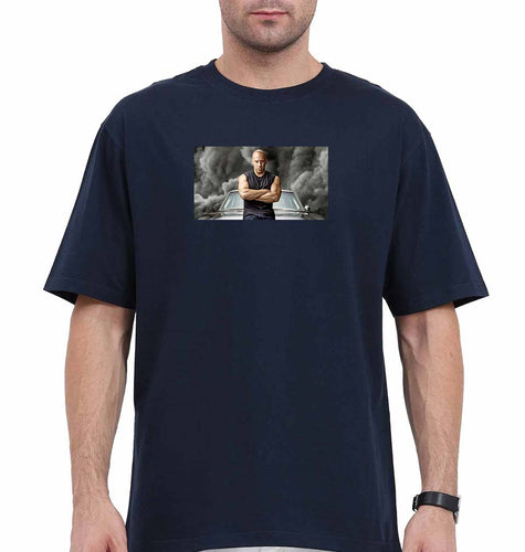 Fast X Vin Diesel Oversized T-Shirt for Men-Navy Blue-Ektarfa.online