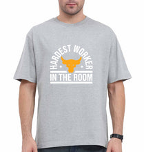 Load image into Gallery viewer, Hardest Worker In the Room Gym Oversized T-Shirt for Men-Grey-Ektarfa.online
