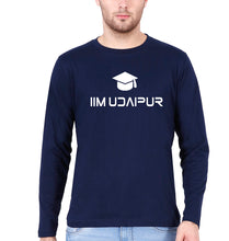 Load image into Gallery viewer, IIM Udaipur Full Sleeves T-Shirt for Men-S(38 Inches)-Navy Blue-Ektarfa.online
