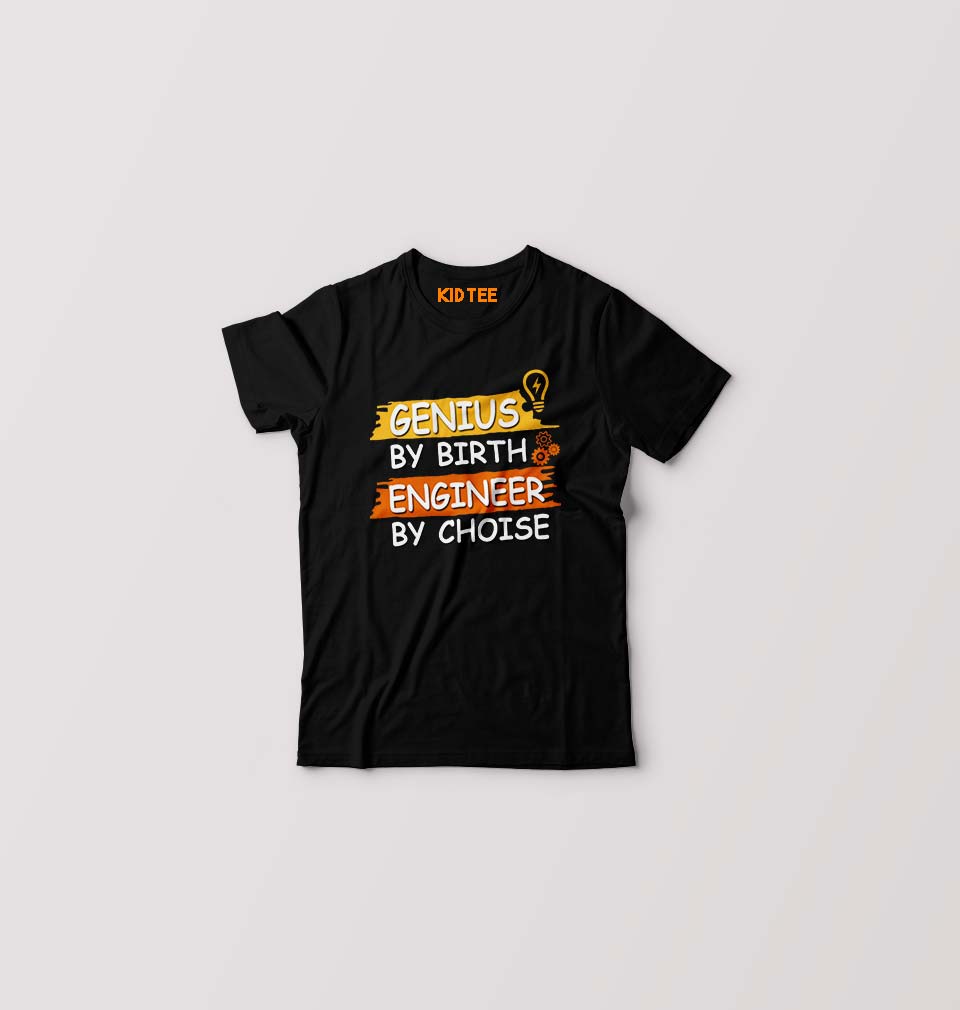 Genius Engineer Kids T-Shirt for Boy/Girl-Black-Ektarfa.online