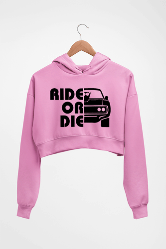 Fast & Furious Ride or Die Crop HOODIE FOR WOMEN-Light Baby Pink-Ektarfa.online