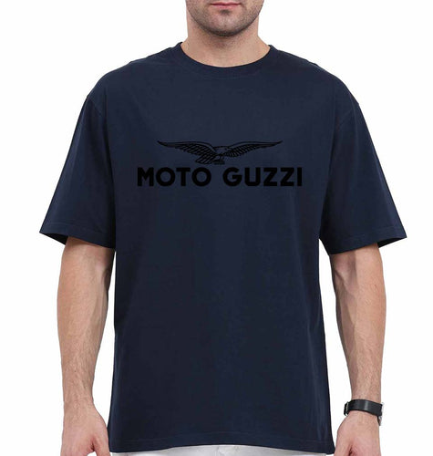 Moto Guzzi Oversized T-Shirt for Men-Navy Blue-Ektarfa.online