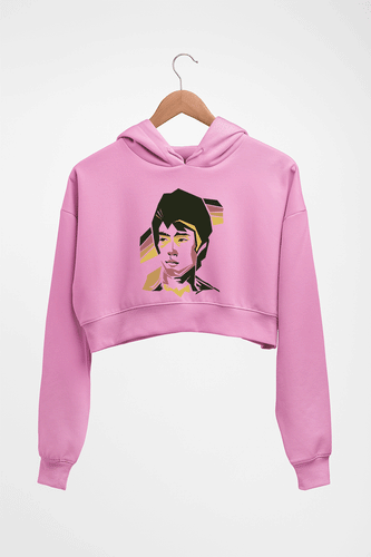 Bruce Lee Crop HOODIE FOR WOMEN-Light Baby Pink-Ektarfa.online