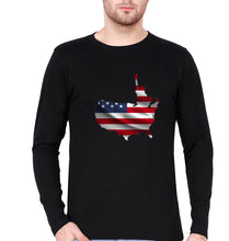 Load image into Gallery viewer, USA America Full Sleeves T-Shirt for Men-Black-Ektarfa.online
