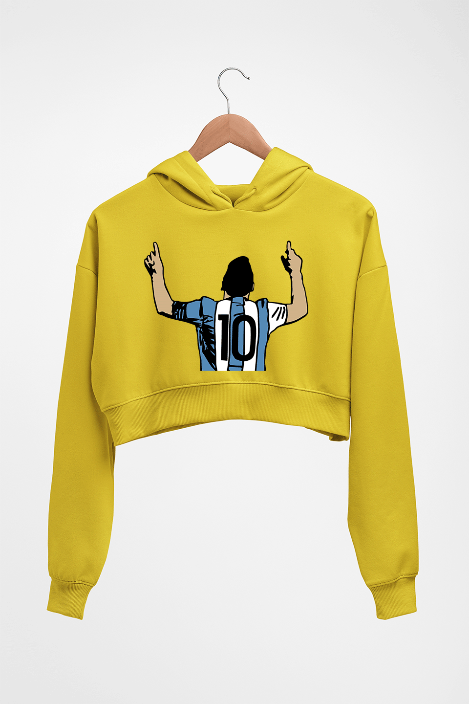 Messi Crop HOODIE FOR WOMEN-Mustard Yellow-Ektarfa.online