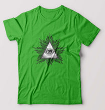 Load image into Gallery viewer, Eye Pyramid T-Shirt for Men-S(38 Inches)-flag green-Ektarfa.online
