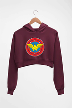 Load image into Gallery viewer, Wonder Woman Superhero Crop HOODIE FOR WOMEN-Maroon-Ektarfa.online
