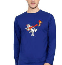 Load image into Gallery viewer, Tom and Jerry Full Sleeves T-Shirt for Men-S(38 Inches)-Royal Blue-Ektarfa.online
