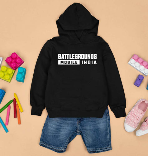 Battlegrounds Mobile India (BGMI) Kids Hoodie for Boy/Girl-Black-Ektarfa.online
