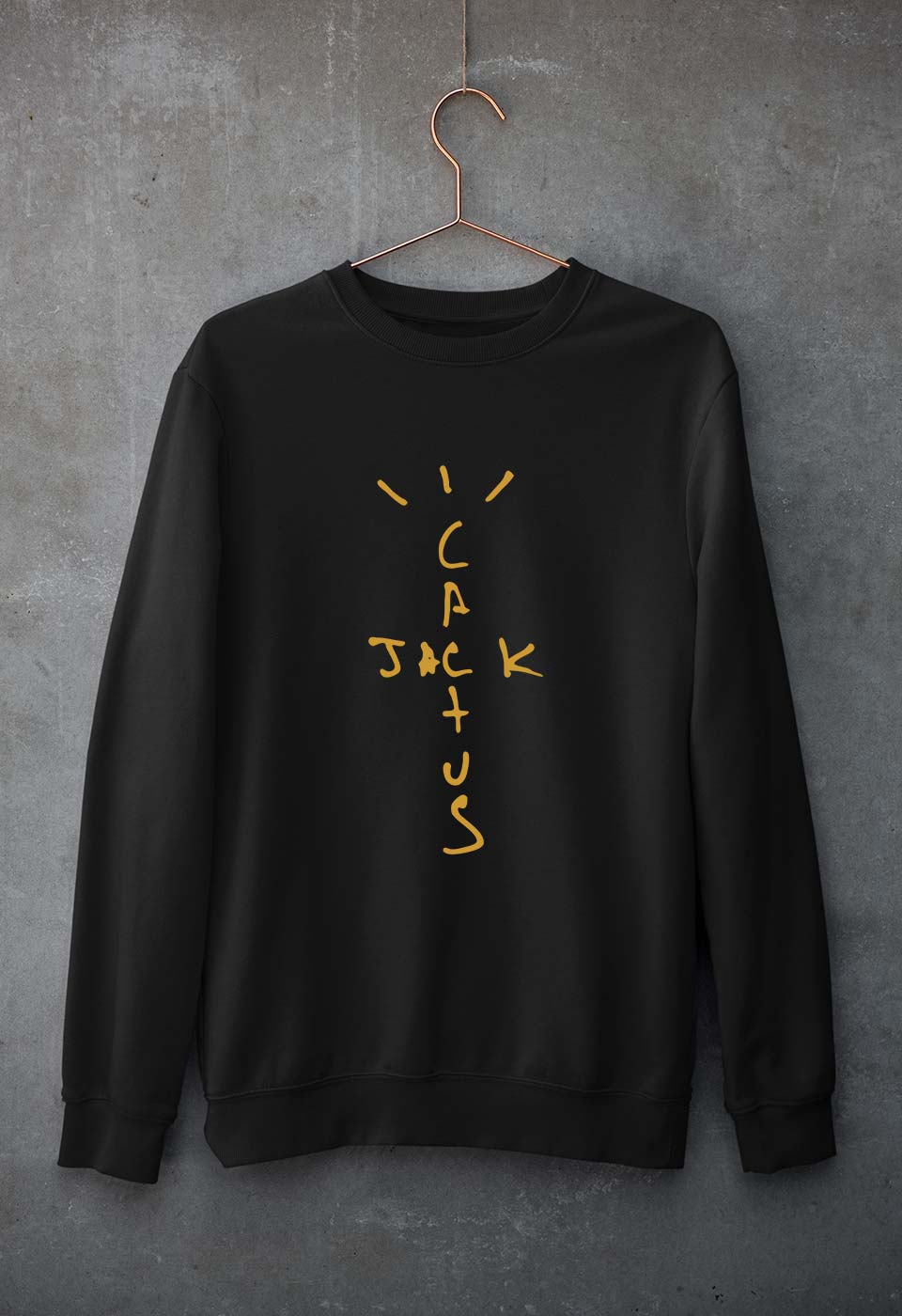 Cactus Jack Travis Scott Unisex Sweatshirt for Men/Women-S(40 Inches)-Black-Ektarfa.online