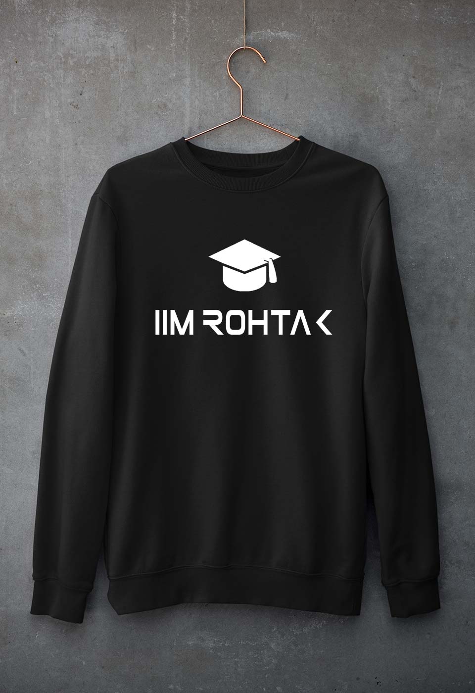 IIM Rohtak Unisex Sweatshirt for Men/Women-S(40 Inches)-Black-Ektarfa.online