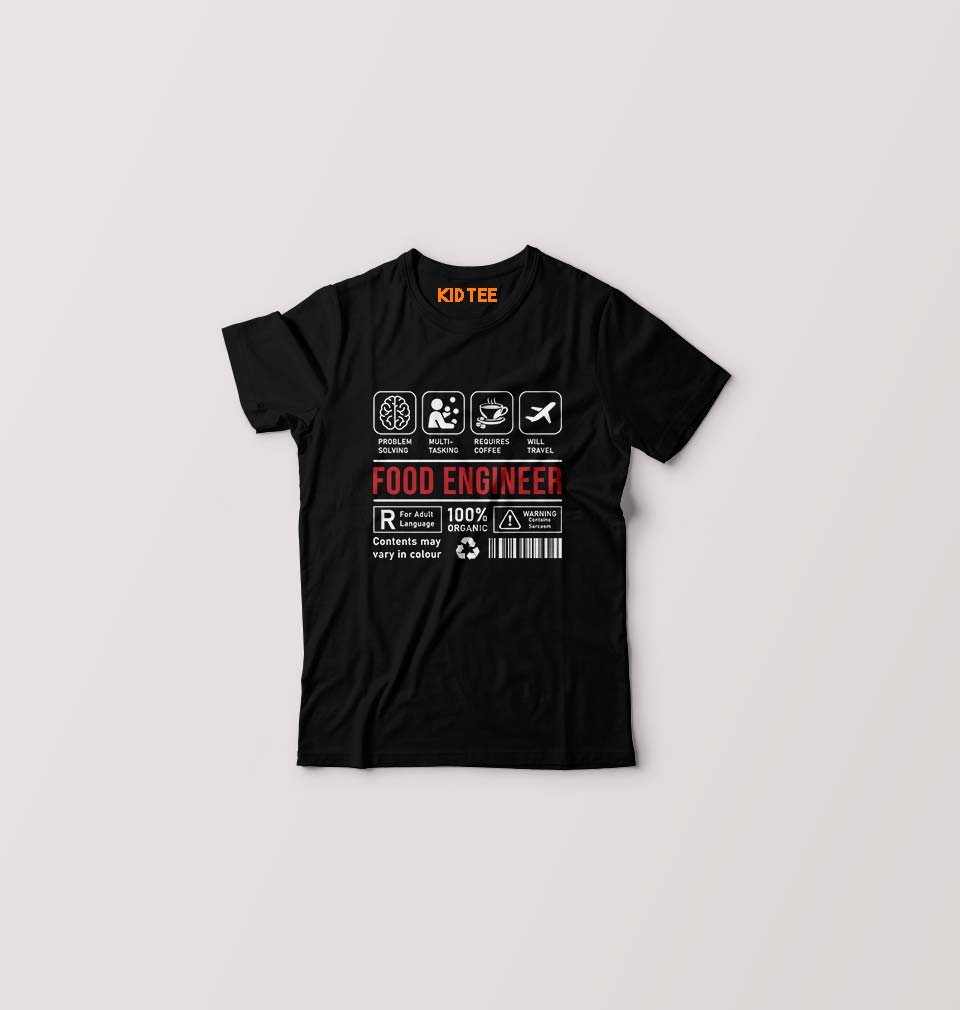 Food Kids T-Shirt for Boy/Girl-Black-Ektarfa.online