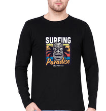 Load image into Gallery viewer, Surfing California Full Sleeves T-Shirt for Men-S(38 Inches)-Black-Ektarfa.online
