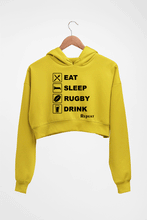 Load image into Gallery viewer, Rugby Crop HOODIE FOR WOMEN-Mustard Yellow-Ektarfa.online

