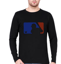 Load image into Gallery viewer, Baseball Full Sleeves T-Shirt for Men-Black-Ektarfa.online

