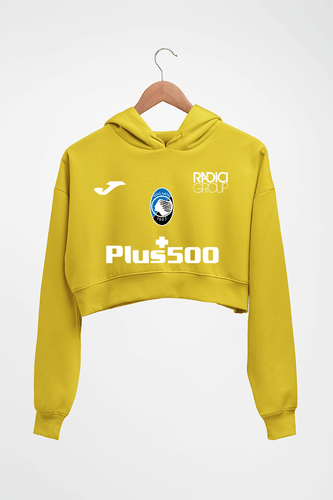 Atalanta 2021-22 Crop HOODIE FOR WOMEN-Mustard Yellow-Ektarfa.online