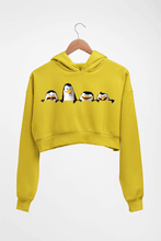 Load image into Gallery viewer, Penguins of Madagascar Crop HOODIE FOR WOMEN-Mustard Yellow-Ektarfa.online
