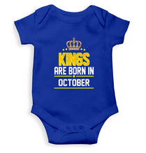 Load image into Gallery viewer, Kings Are Born In October Kids Romper For Baby Boy/Girl-0-5 Months(18 Inches)-Royal Blue-Ektarfa.online
