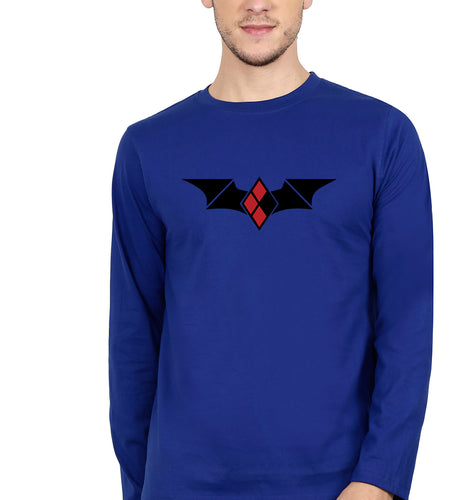 Batman and Harley Quinn Full Sleeves T-Shirt for Men-Royal Blue-Ektarfa.online