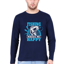 Load image into Gallery viewer, Fishing Full Sleeves T-Shirt for Men-Navy Blue-Ektarfa.online
