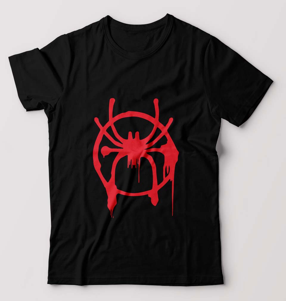 Spiderman Superhero T-Shirt for Men-S(38 Inches)-Black-Ektarfa.online
