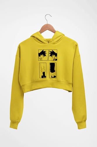 Goku Crop HOODIE FOR WOMEN-Mustard Yellow-Ektarfa.online