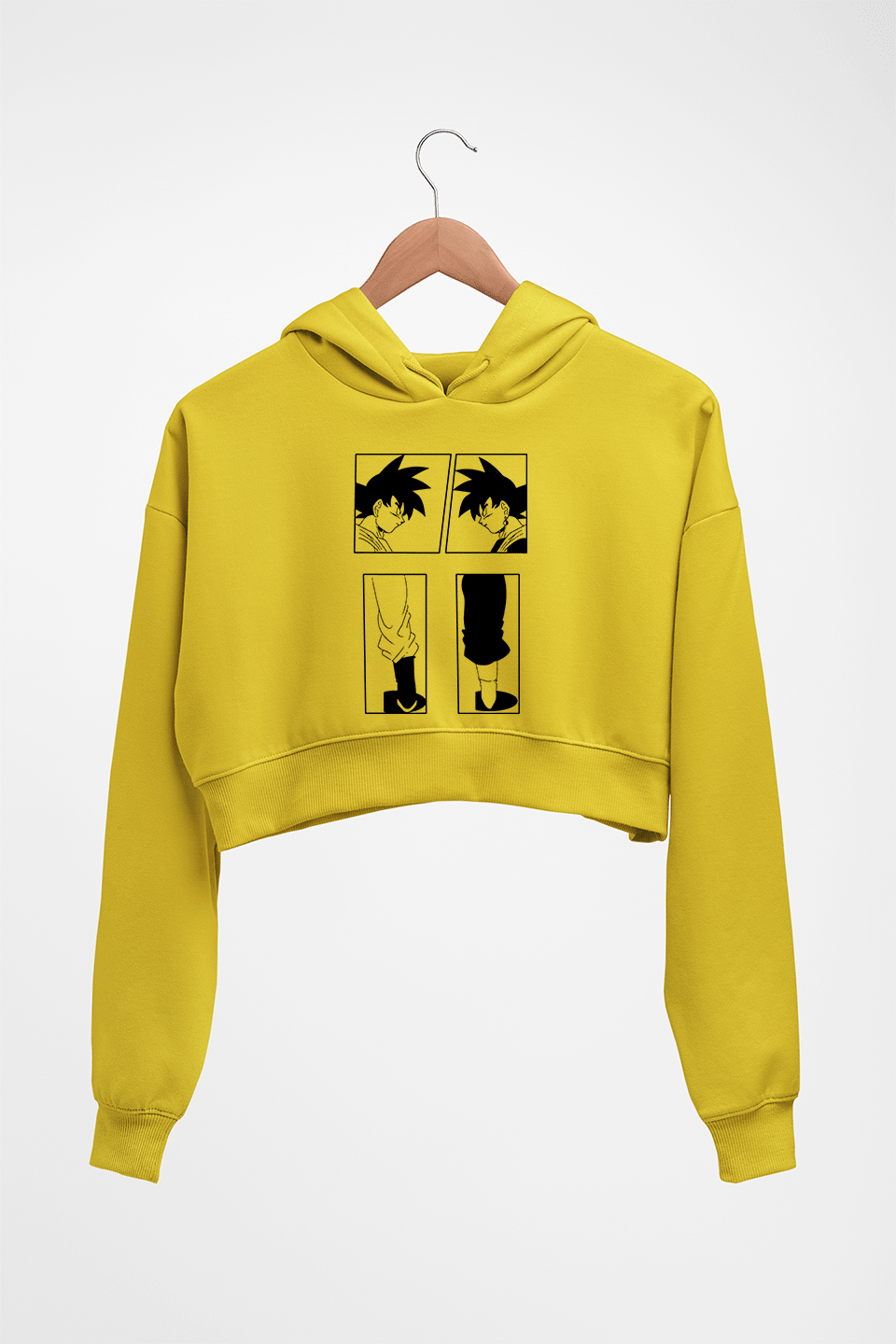 Goku Crop HOODIE FOR WOMEN-Mustard Yellow-Ektarfa.online