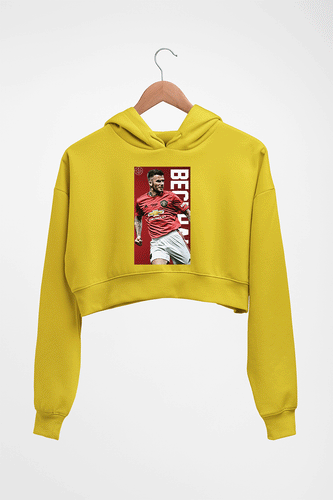 David Beckham Crop HOODIE FOR WOMEN-Mustard Yellow-Ektarfa.online
