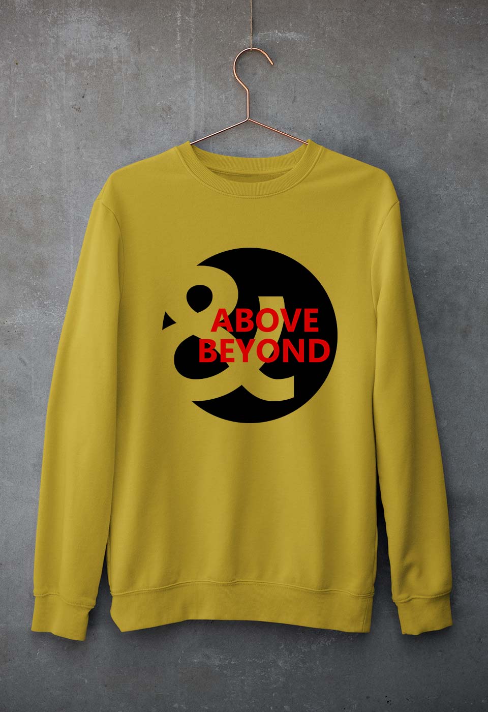 Above & Beyond Unisex Sweatshirt for Men/Women-S(40 Inches)-Mustard Yellow-Ektarfa.online