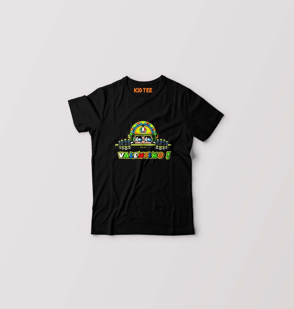 Valentino Rossi(VR 46) Kids T-Shirt for Boy/Girl-0-1 Year(20 Inches)-Black-Ektarfa.online