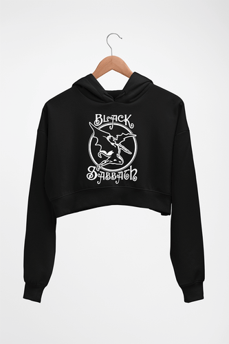 Black Sabbath Crop HOODIE FOR WOMEN-Black-Ektarfa.online
