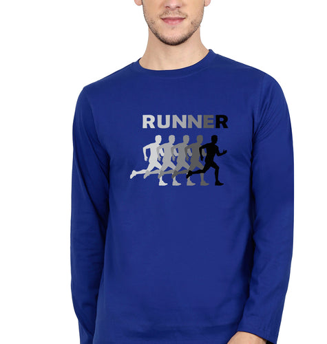 Runner Running Full Sleeves T-Shirt for Men-Royal Blue-Ektarfa.online