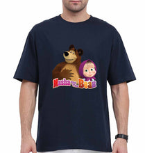 Load image into Gallery viewer, Masha and the Bear Oversized T-Shirt for Men-Navy Blue-Ektarfa.online
